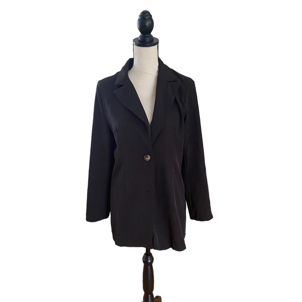 Oversized Double Button Blazer and Mini Skirt Set - Picture 3 of 5